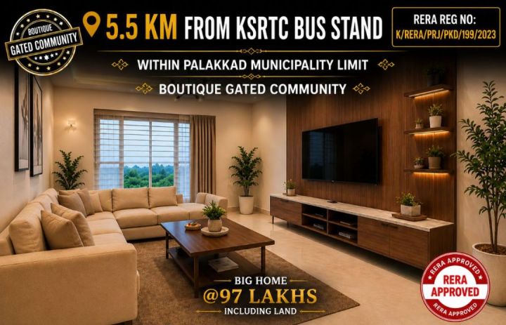 EAST FACING - LUXURY HOUSE FOR SALE IN PALAKKAD TOWN