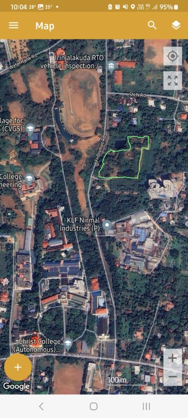 1.89 acres of prime land near Christ College, Irinjalakuda, Thrissur