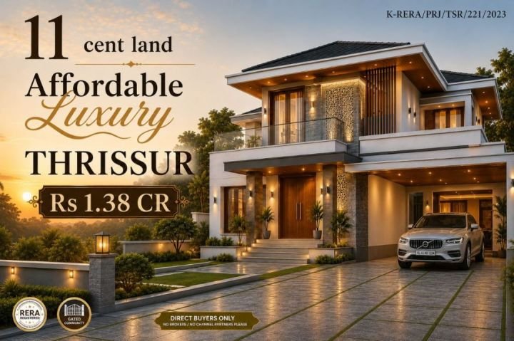 11 Cent land + Customized House for sale in Thrissur