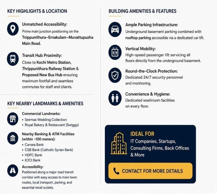 1500 Sq Ft Commercial Space for Rent – Tripunithura