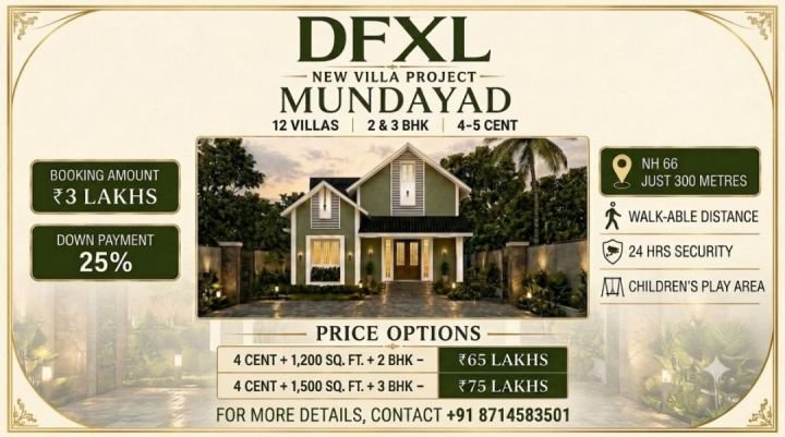 Own your Dream Villa at Mundayad, Kannur