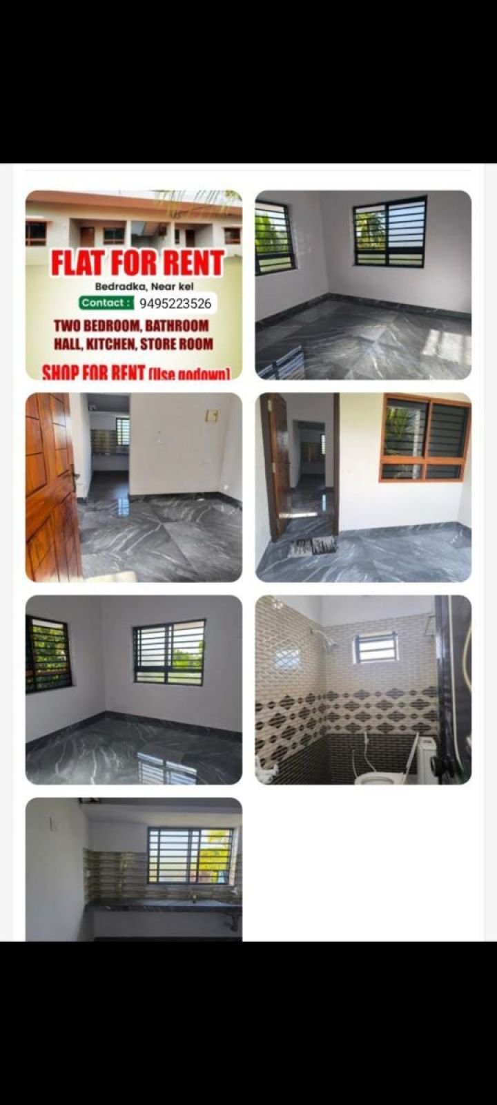 2 bedroom flat For rent kasaragod