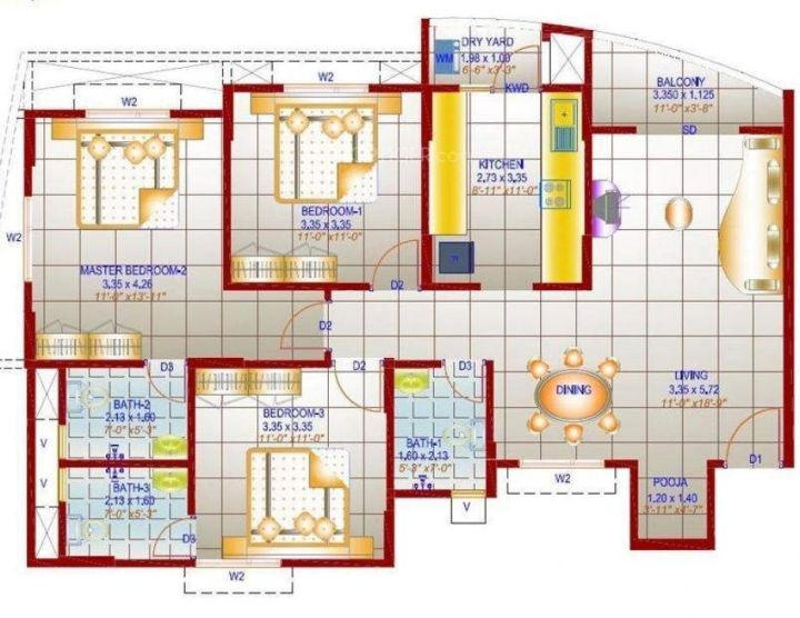 2BHK Flat for rent Adjacent to KMEA Engineering College in Confident AttriaIII-Upper Kakkanad
