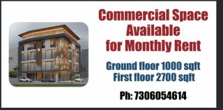 Commercial Space at Edappally for monthly Rent.