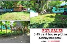 6.45 CENT HOUSE PLOT IN CHIRAYINKEEZHU